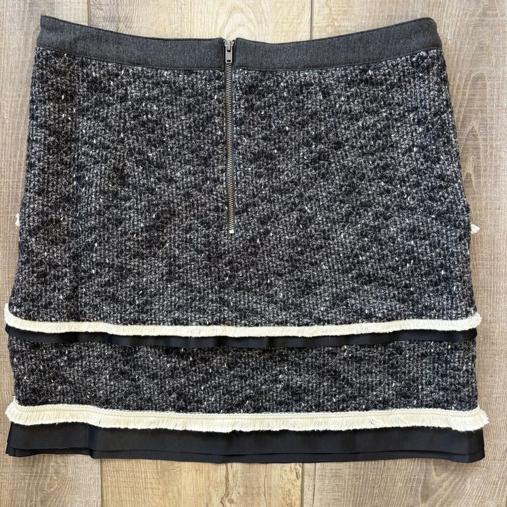THML Womens Tweed Mini Skirt Sz M Career Mob Wife Preppy Old Money Blair Waldorf - Picture 4 of 9